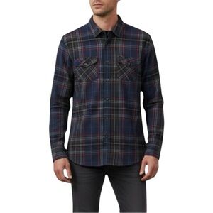 Element Eddie Heavyweight Plaid Flannel Shirt Men’s Medium Navy Blue Red